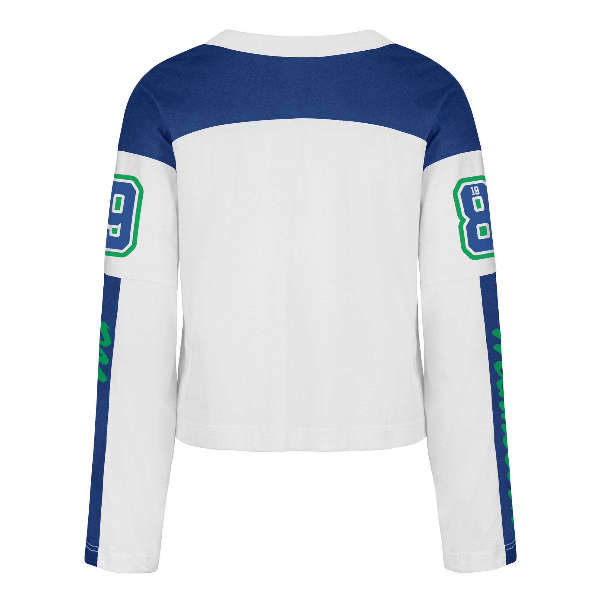 Women's '47  White Minnesota Timberwolves Cropped Exclamation Metro Jersey Long Sleeve T-Shirt