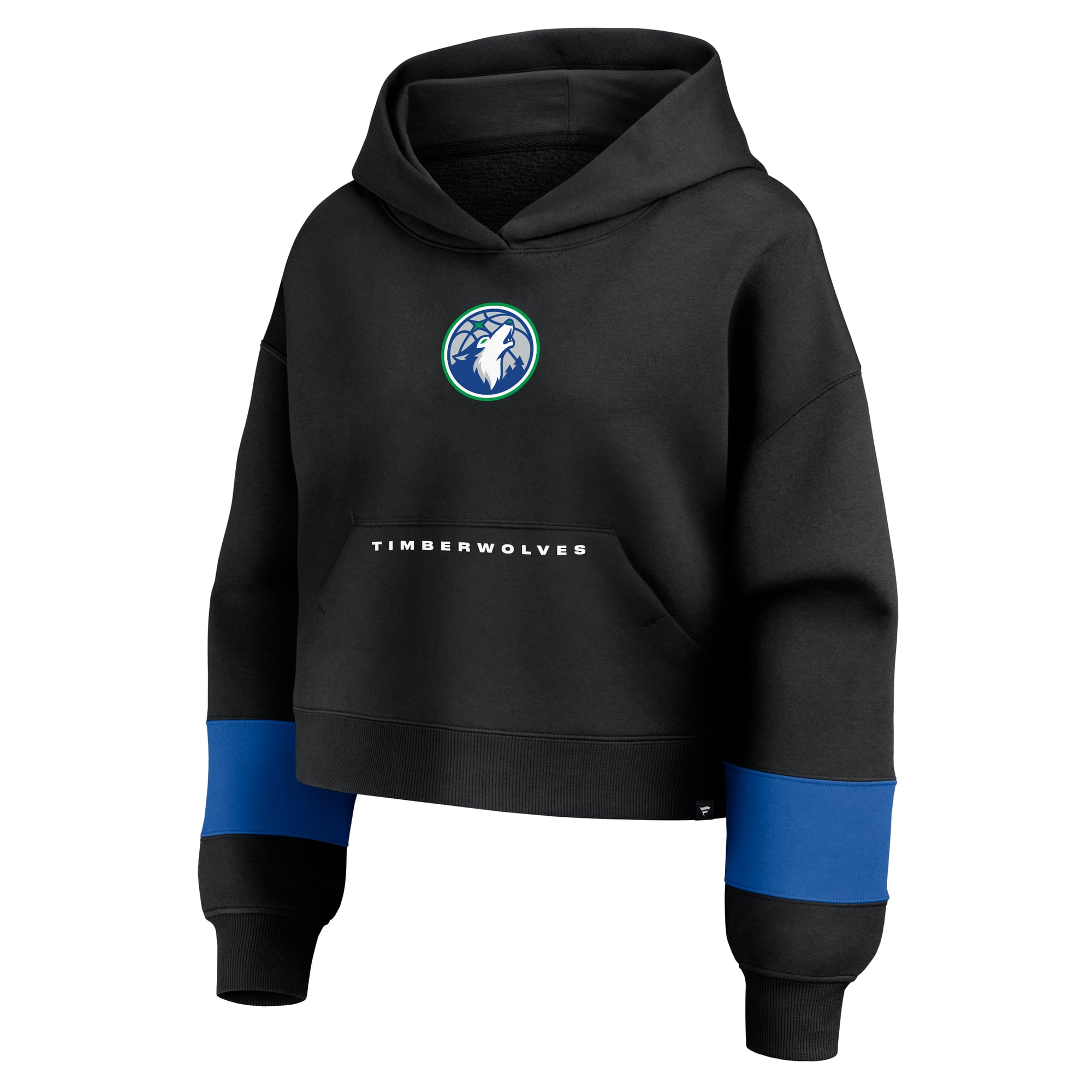 Women's Fanatics  Minnesota Timberwolves Black Beat Records Cropped Fleece Hoodie