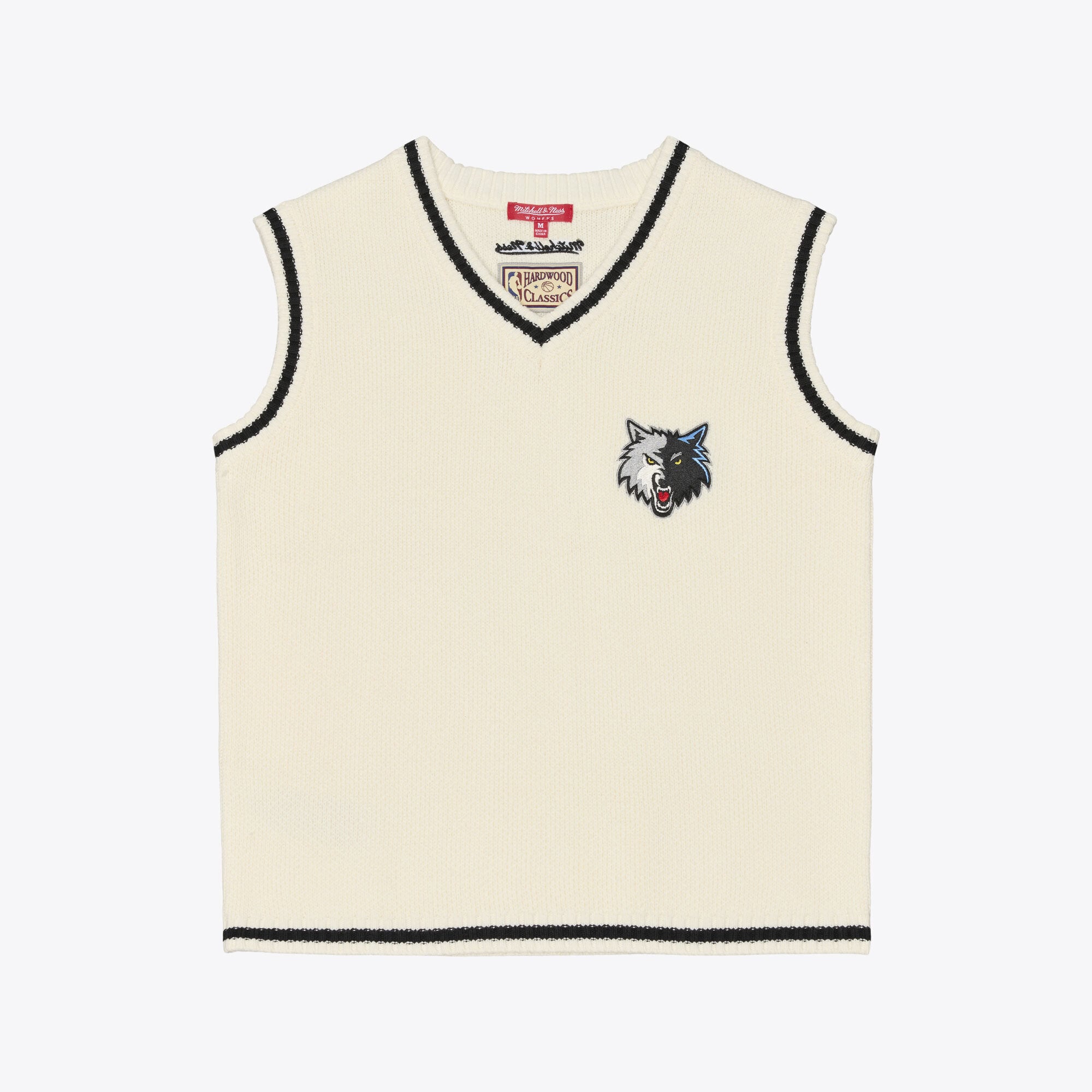Women's Mitchell & Ness Cream Minnesota Timberwolves Retro Roots Sweater Vest