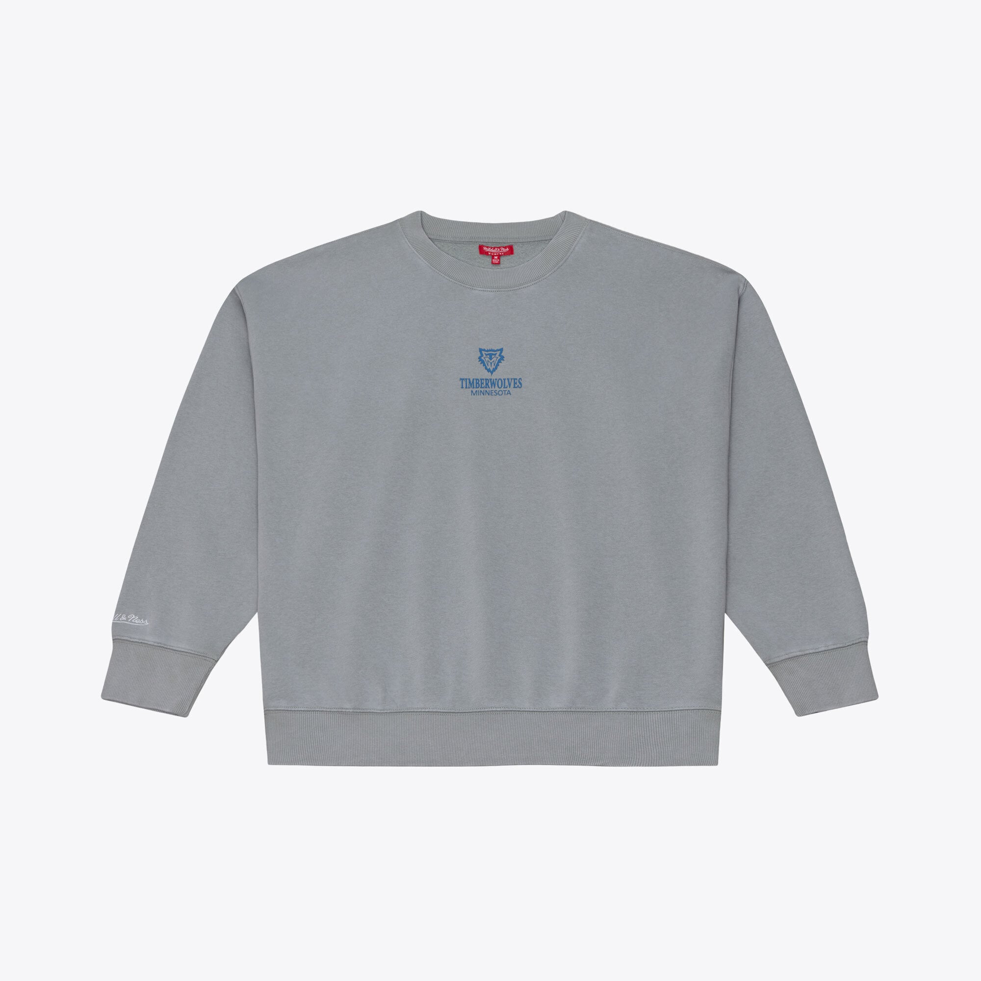 Women's Mitchell & Ness Gray Minnesota Timberwolves Core Essentials Micro Logo Fleece Sweatshirt