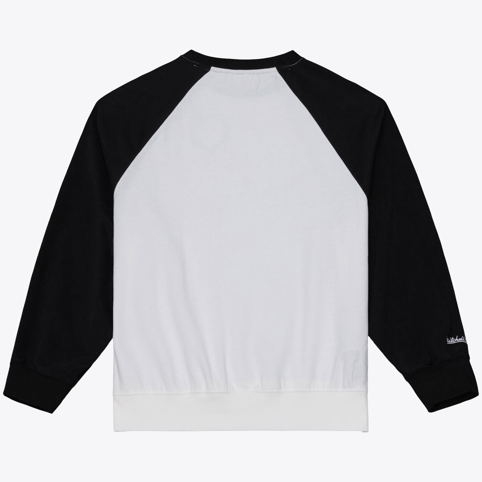 Sweat-shirt raglan léger Mitchell & Ness blanc et noir pour femme, modèle entraîneur-chef des Minnesota Timberwolves