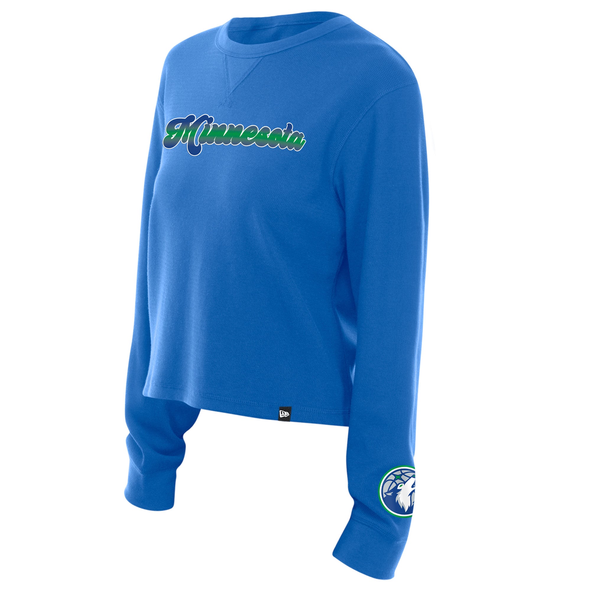 T-shirt thermique à manches longues New Era bleu Minnesota Timberwolves pour femme