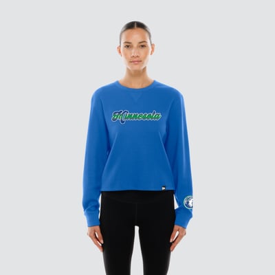 Minnesota Timberwolves New Era Women's Micro Thermal Long Sleeve T-Shirt - Blue