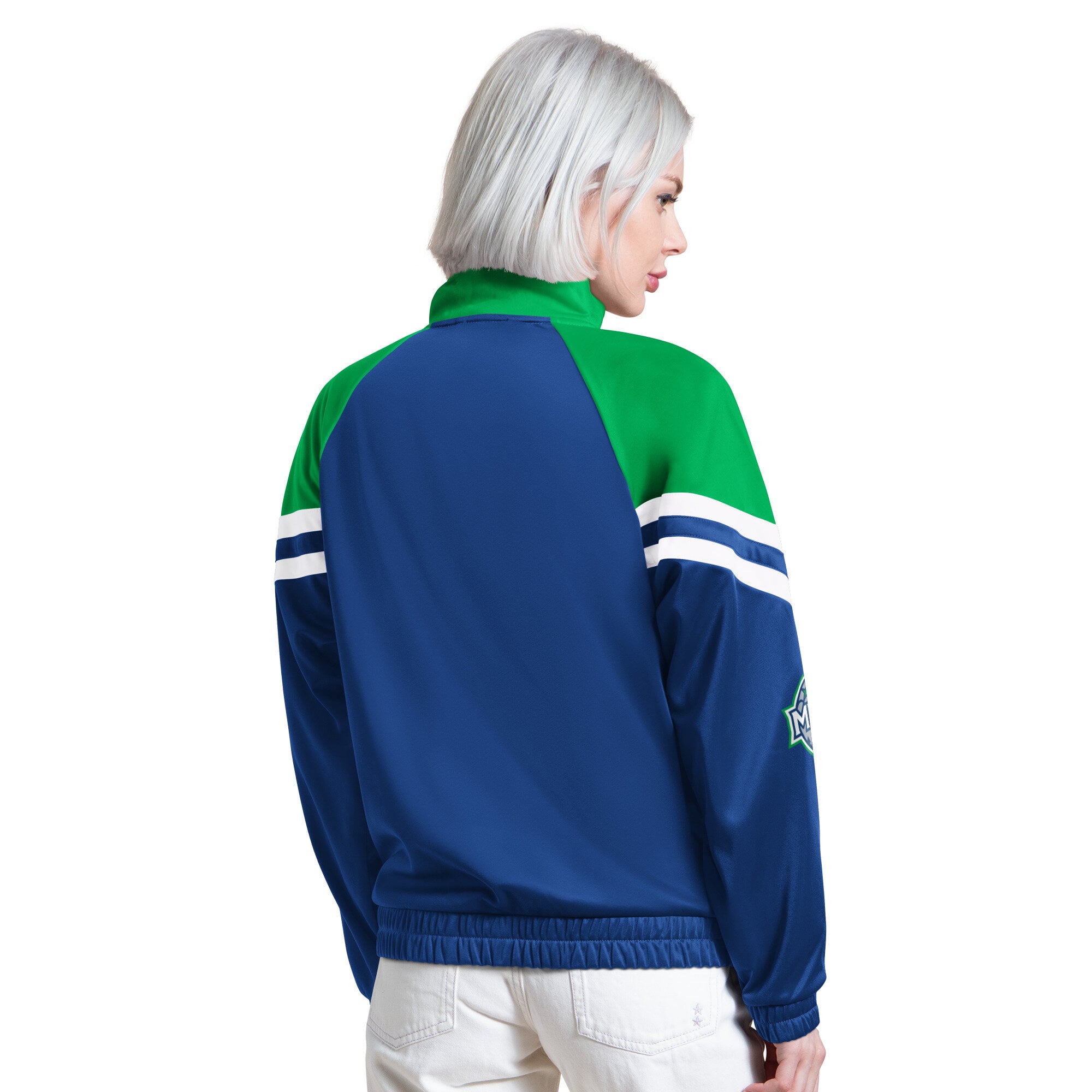 Veste de survêtement zippée Starter pour femme, bleu marine, Minnesota Timberwolves Fan Club