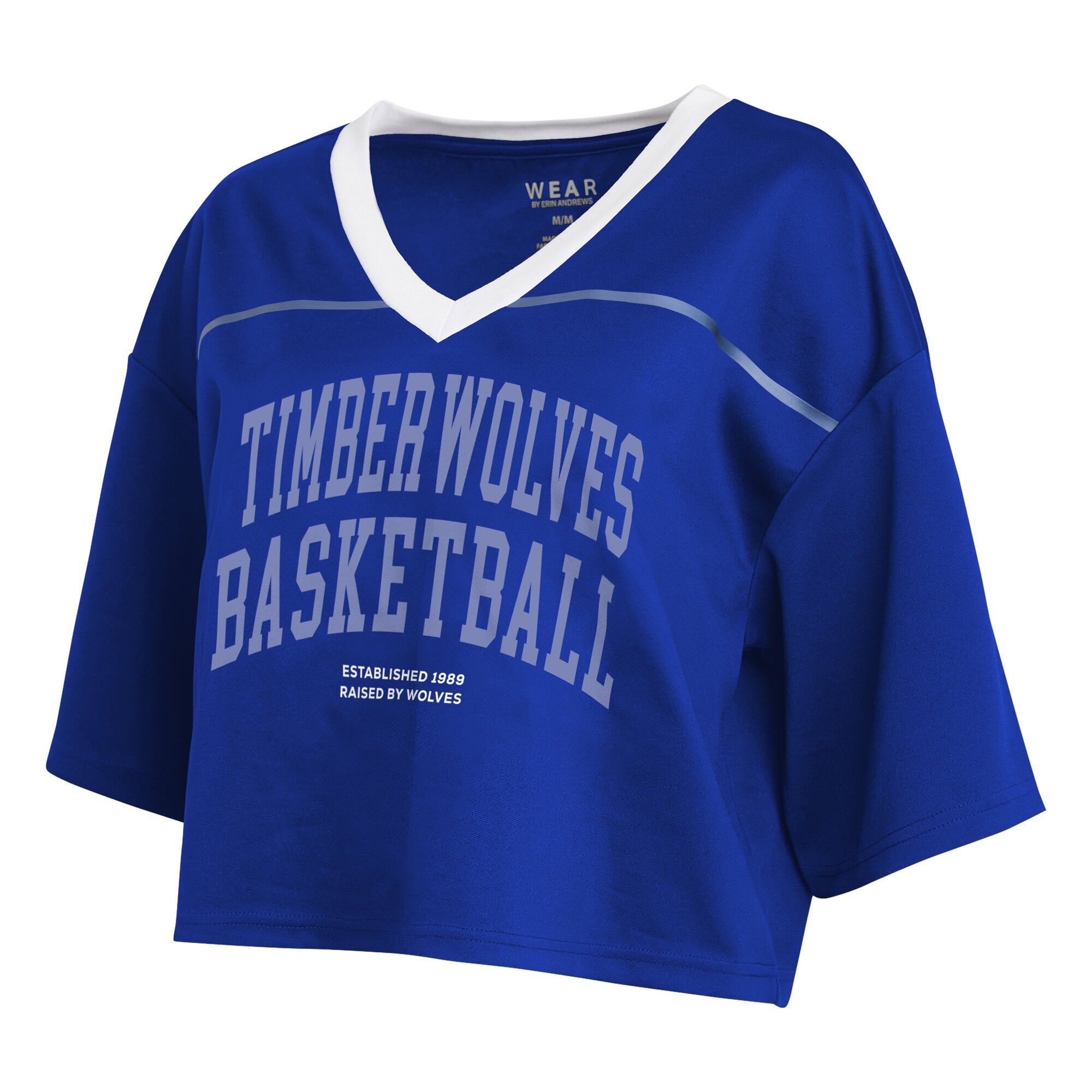 Women's WEAR by Erin Andrews  Royal Minnesota Timberwolves Cropped Jersey T-Shirt