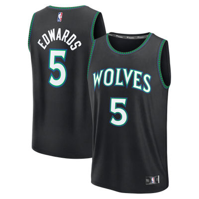 Anthony Edwards Minnesota Timberwolves Fanatics Youth Fast Break Jersey - Statement Edition - Black