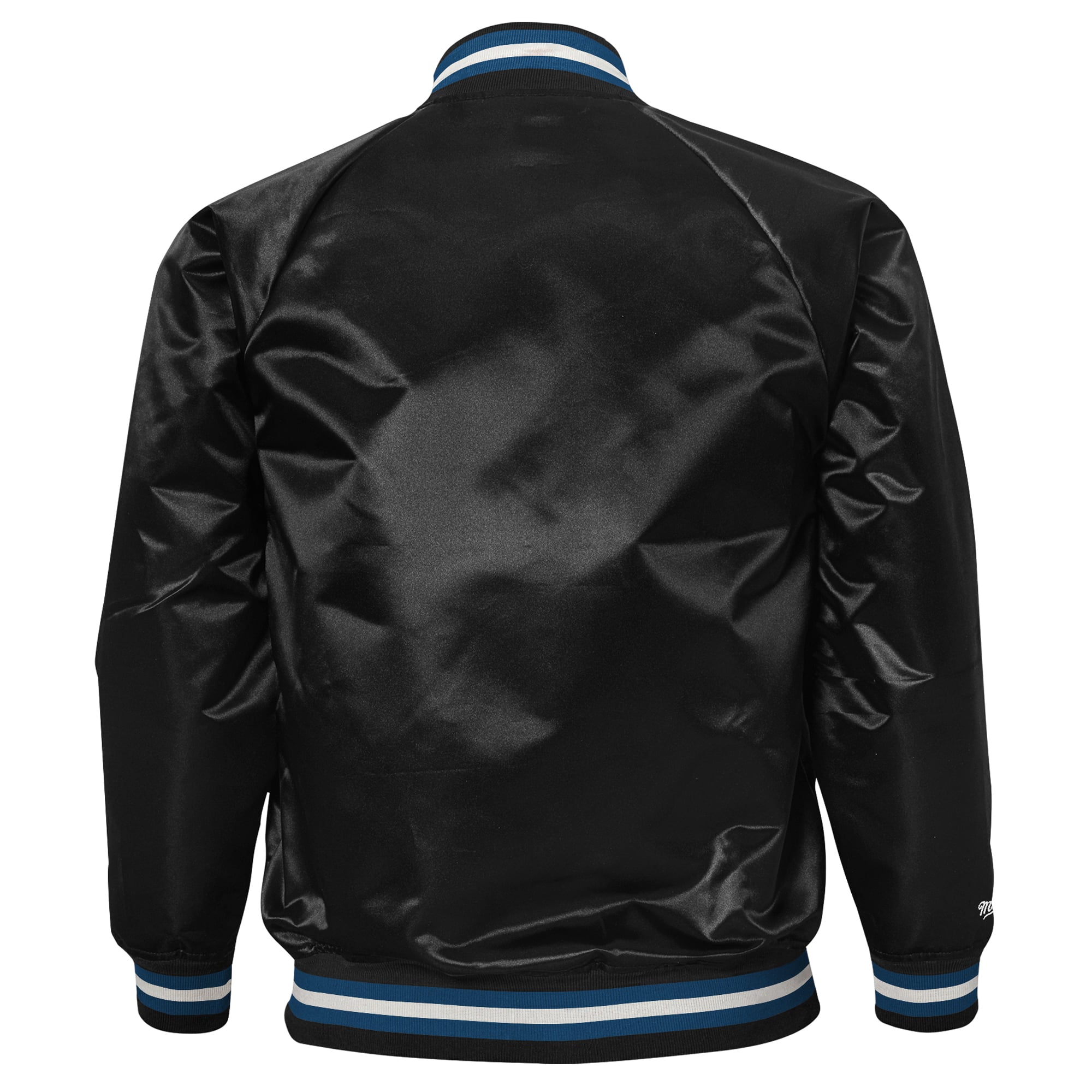 Youth Mitchell & Ness Black Minnesota Timberwolves Lightweight Satin Raglan Full-Snap Jacket