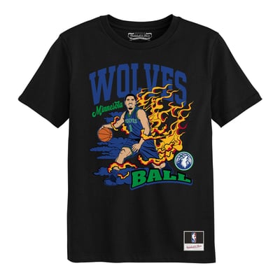 LaMelo Ball Minnesota Timberwolves Mitchell & Ness Youth Fired Up T-Shirt - Black