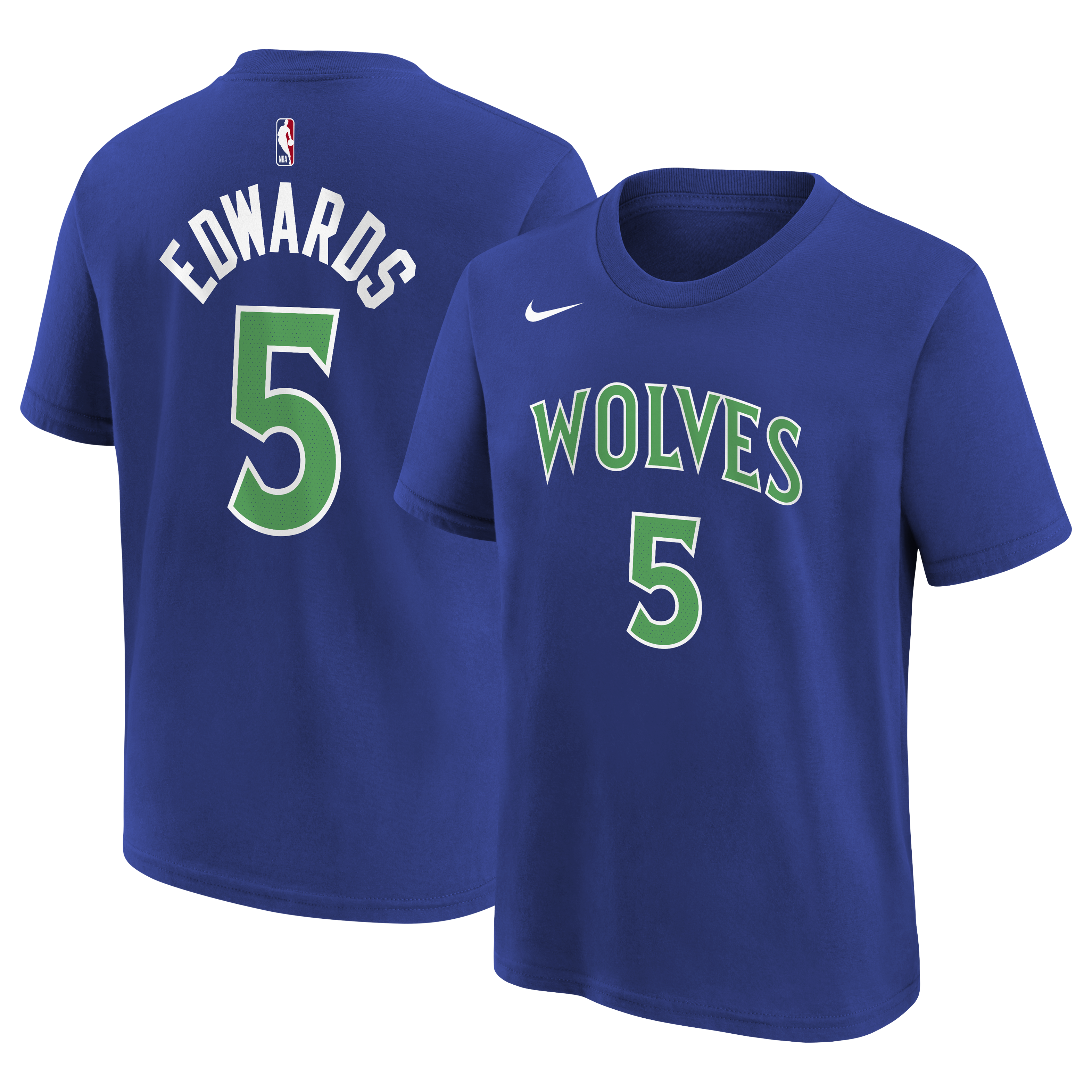 Youth Nike Anthony Edwards Blue Minnesota Timberwolves Icon Edition Name & Number T-Shirt