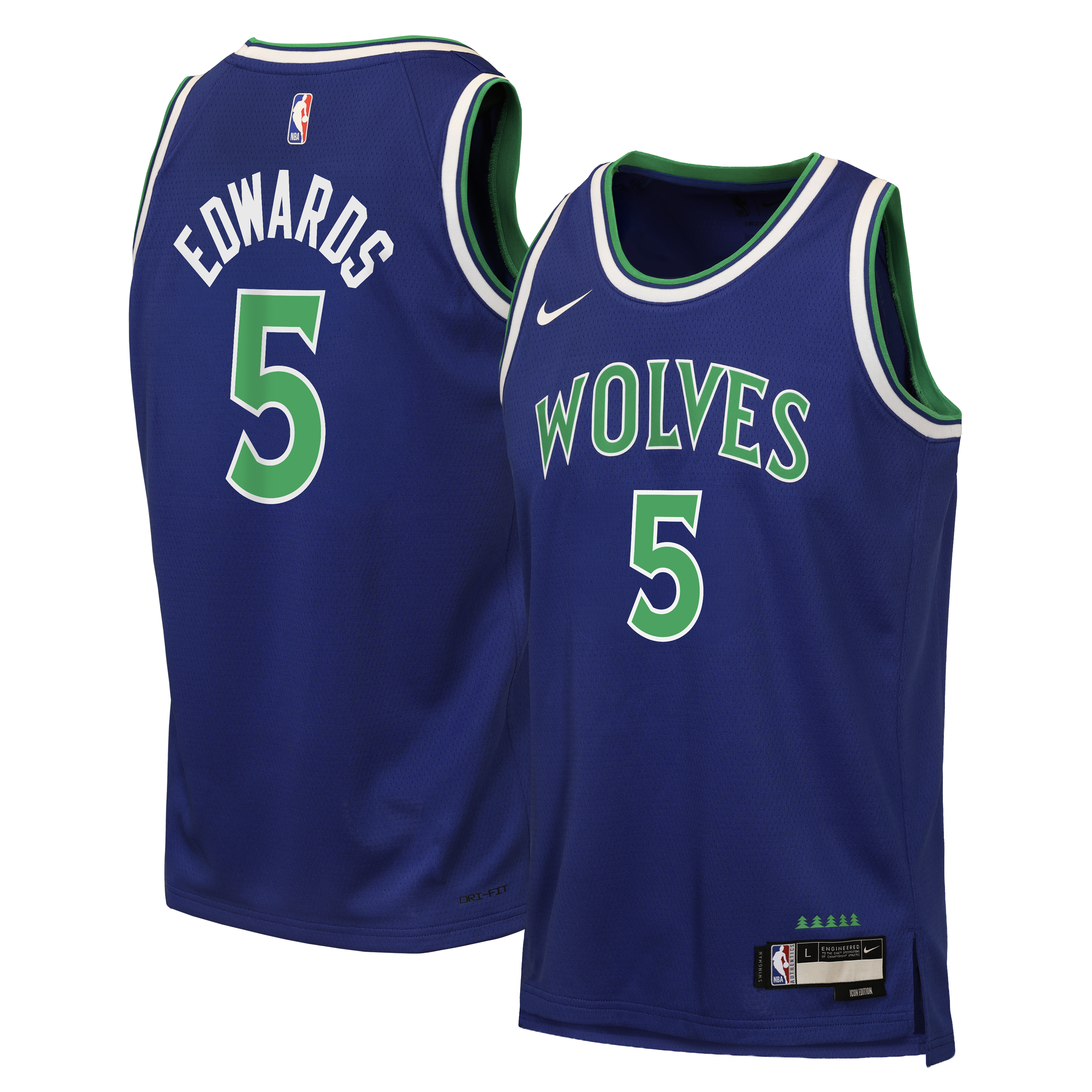 Youth Nike Anthony Edwards Blue Minnesota Timberwolves Swingman Jersey - Icon Edition