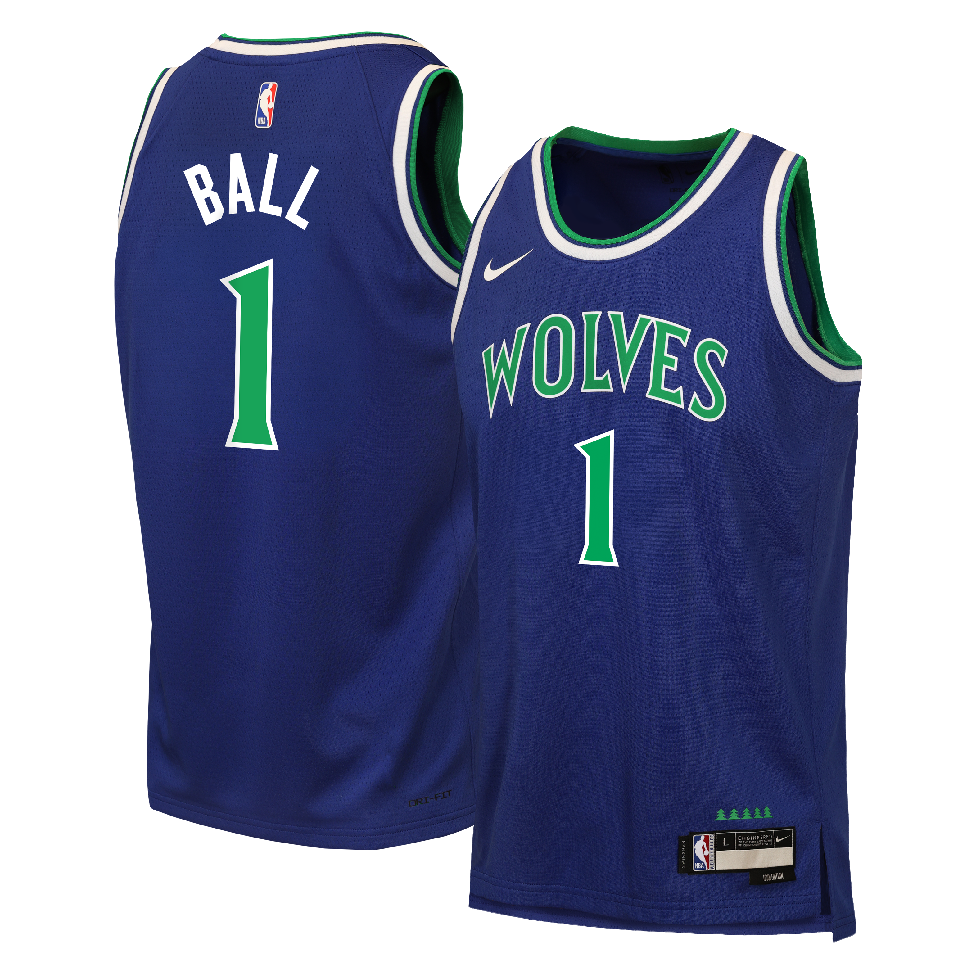 Maillot Swingman Nike LaMelo Ball bleu Minnesota Timberwolves pour enfant - Édition Icon