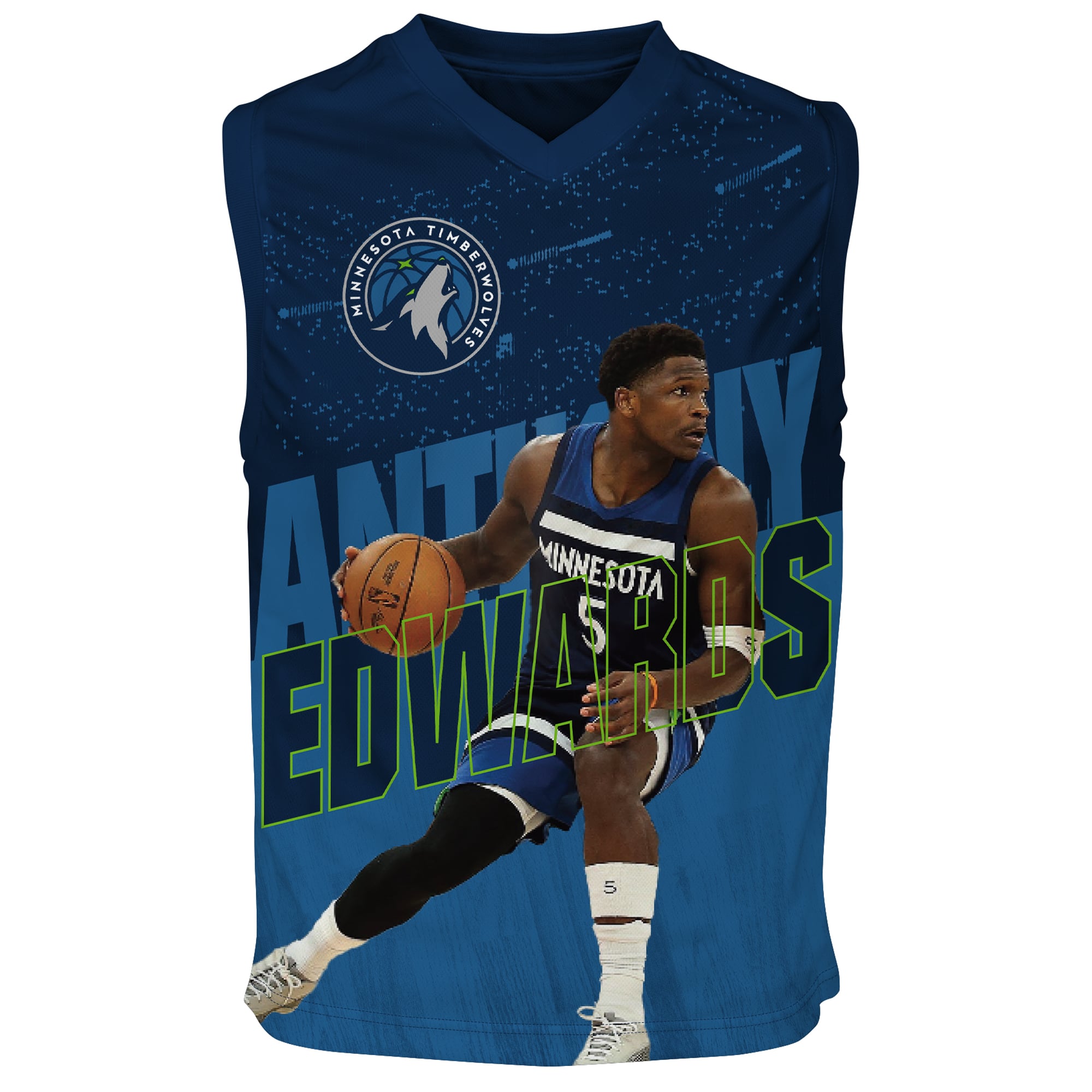 Youth Outerstuff Anthony Edwards Blue Minnesota Timberwolves Icon Play Jersey