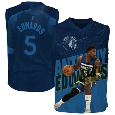 Anthony Edwards Minnesota Timberwolves Outerstuff Youth Icon Play Jersey - Blue