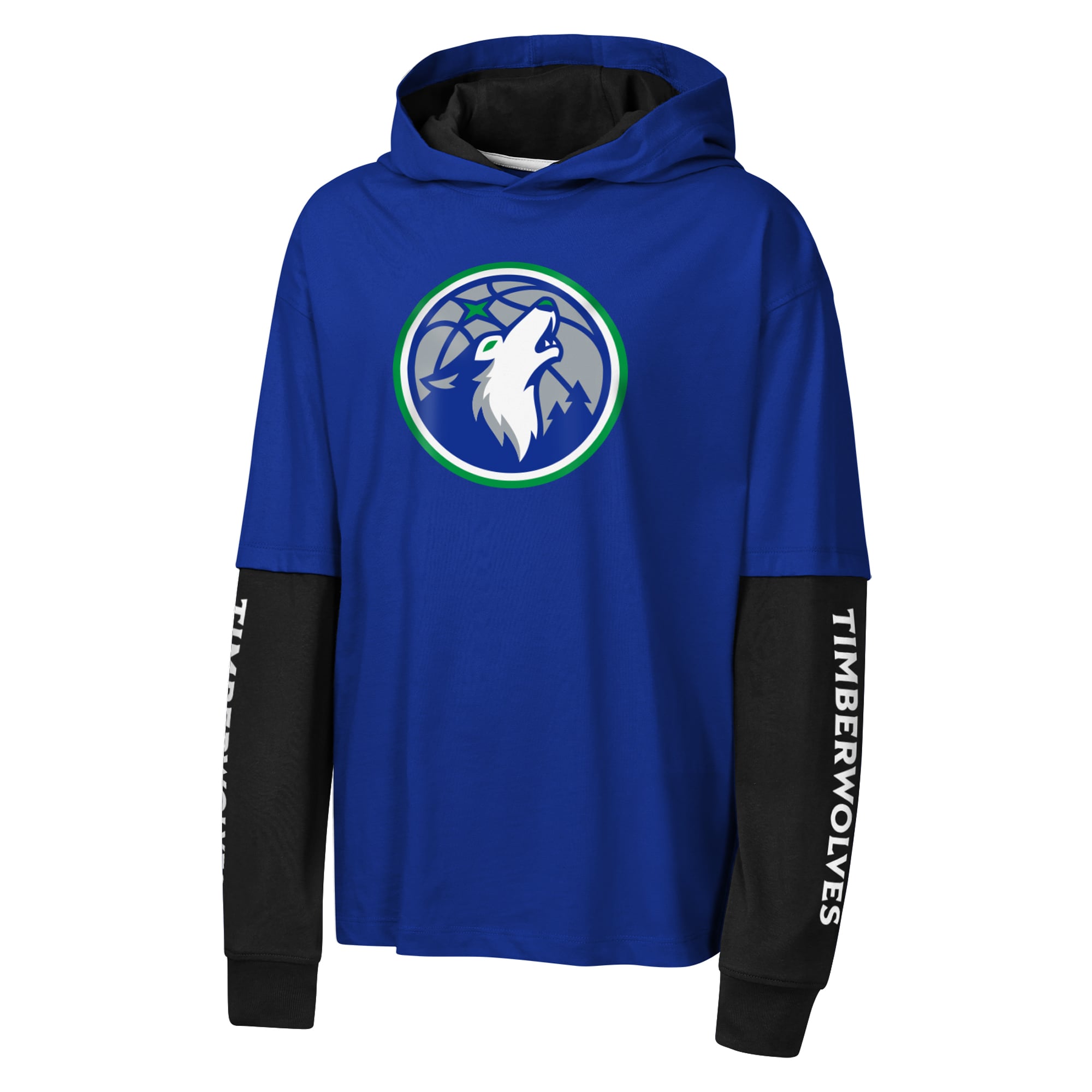 T-shirt à capuche surdimensionné en faux nickel bleu marine des Timberwolves du Minnesota pour jeunes