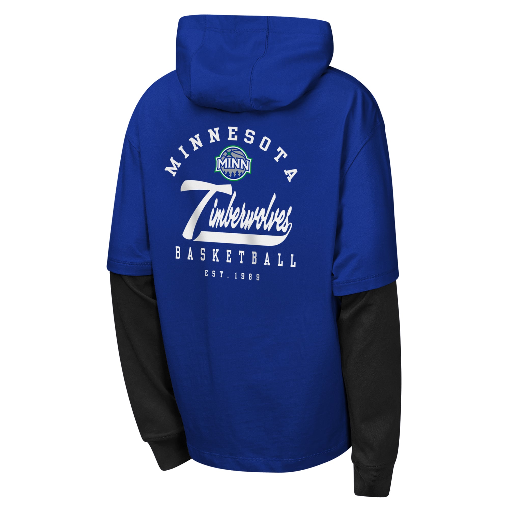 T-shirt à capuche surdimensionné en faux nickel bleu marine des Timberwolves du Minnesota pour jeunes