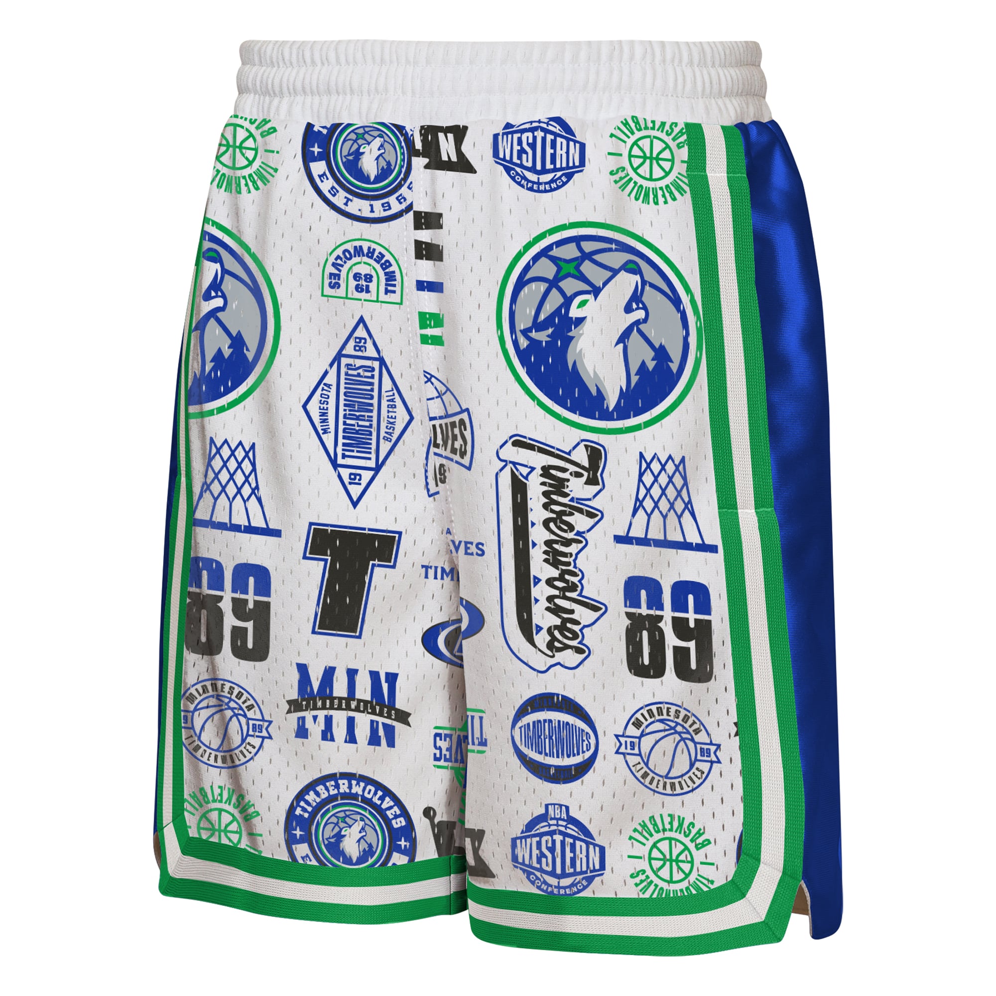 Short de basketball blanc Outerstuff pour jeunes Minnesota Timberwolves Ball Hog Dazzle