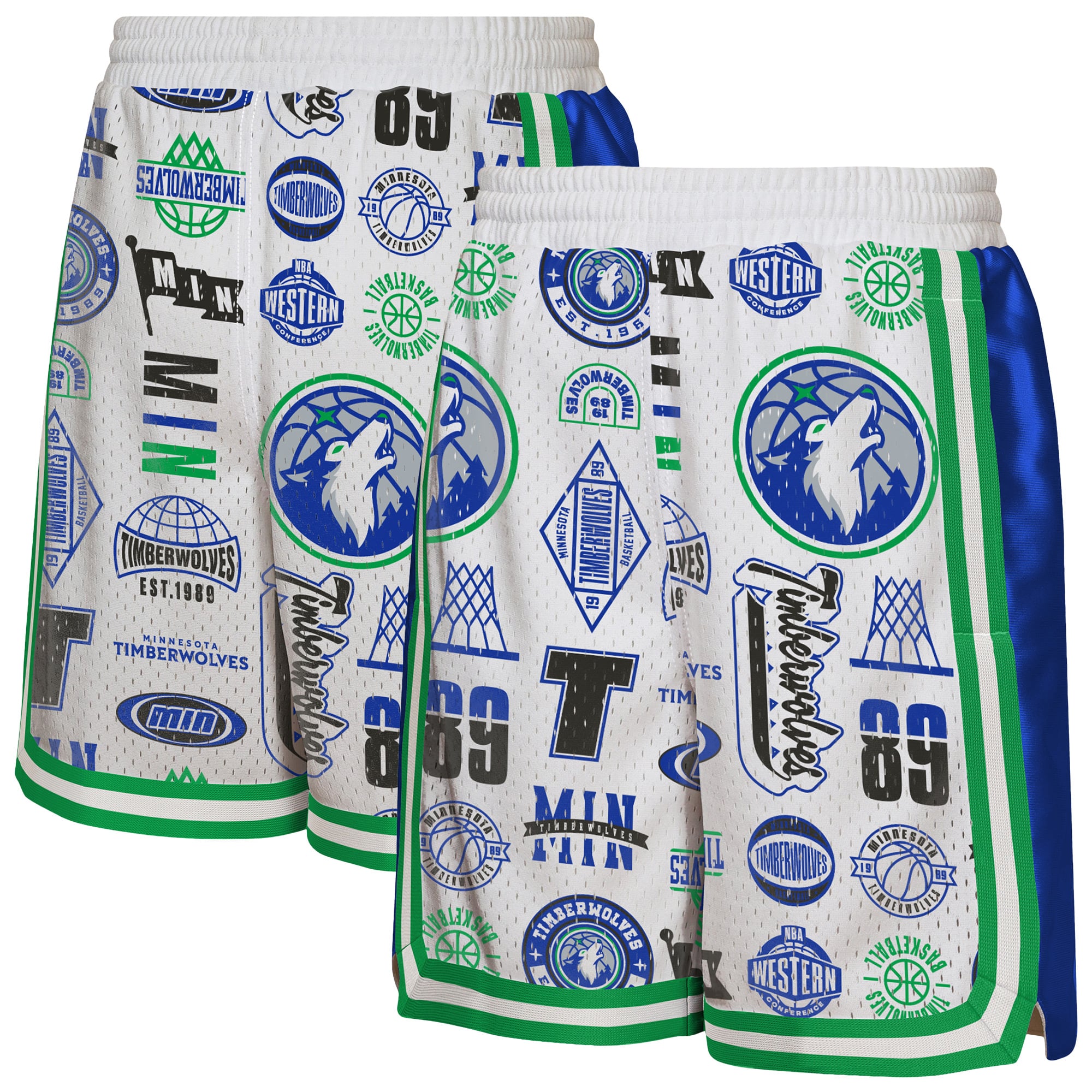 Short de basketball blanc Outerstuff pour jeunes Minnesota Timberwolves Ball Hog Dazzle