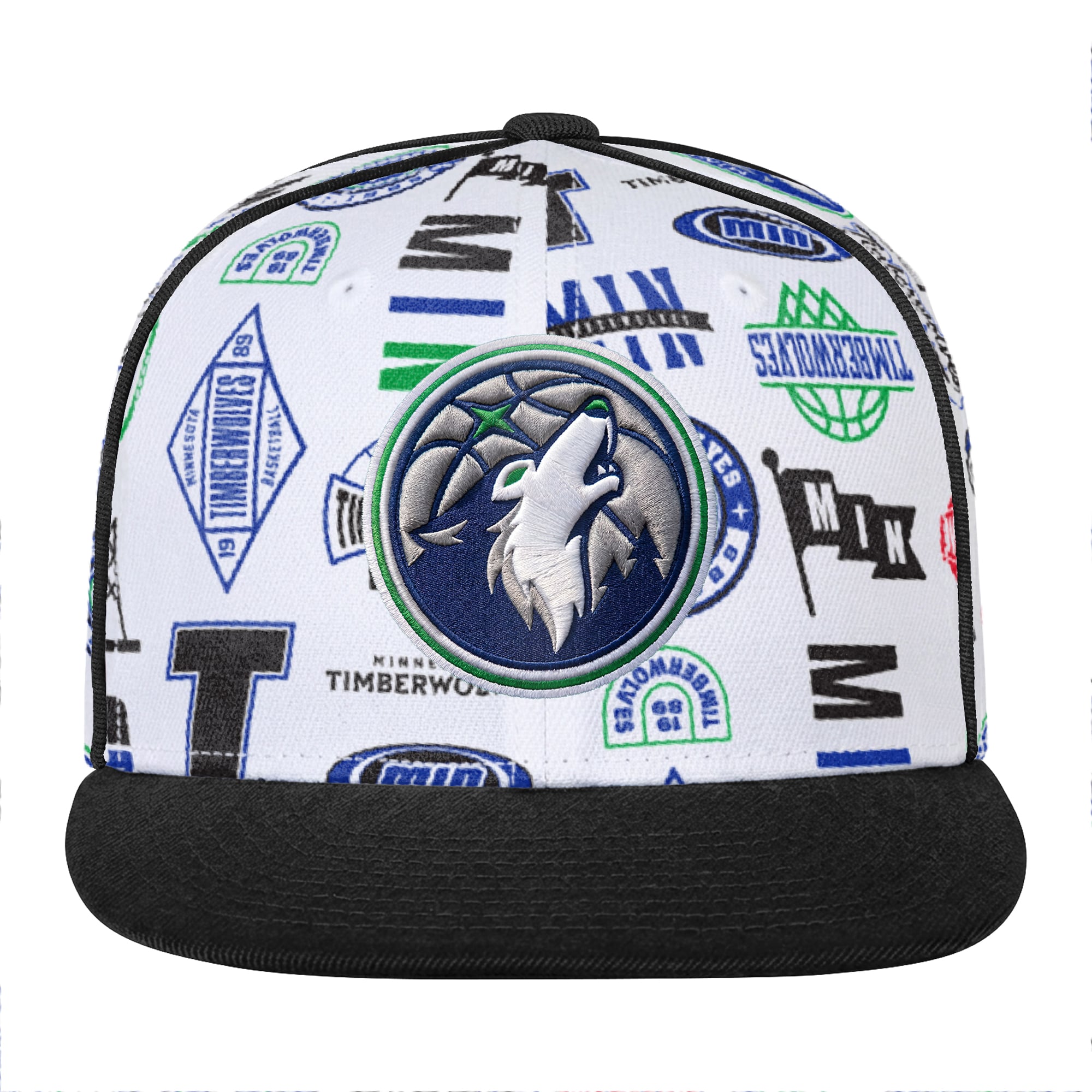 Casquette snapback blanche Youth Outerstuff Minnesota Timberwolves Piped Up