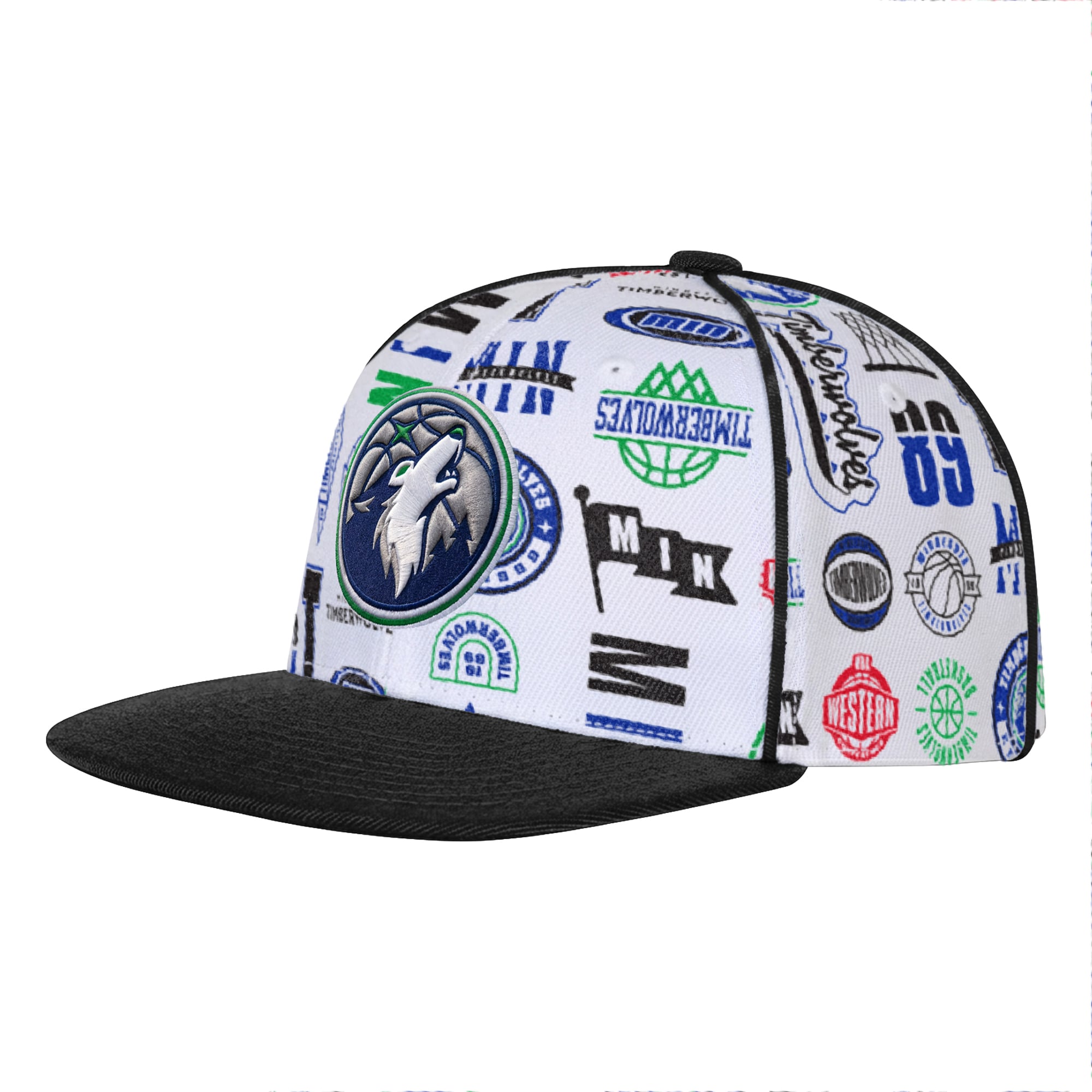 Casquette snapback blanche Youth Outerstuff Minnesota Timberwolves Piped Up