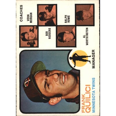1973 O-Pee-Chee #49 Twins Leaders/Frank Quilici MG/Vern Morgan CO/B