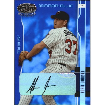 2003 Leaf Certified Materials Mirror Blue Autographs #107 Adam Johnson/50