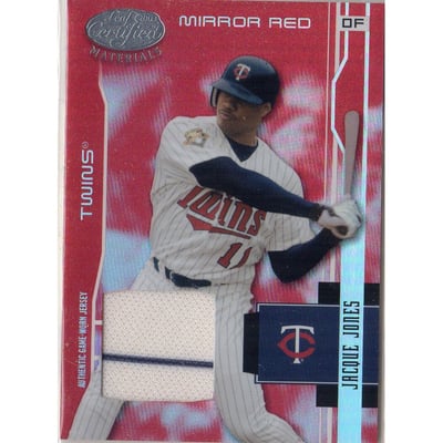2003 Leaf Certified Materials Mirror Red Materials #104 Jacque Jones Jsy/250