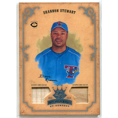 2004 Diamond Kings DK Materials Silver #52 Shannon Stewart Bat-Bat/50