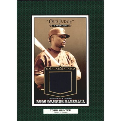 2005 Origins Old Judge Materials Jersey #HU Torii Hunter