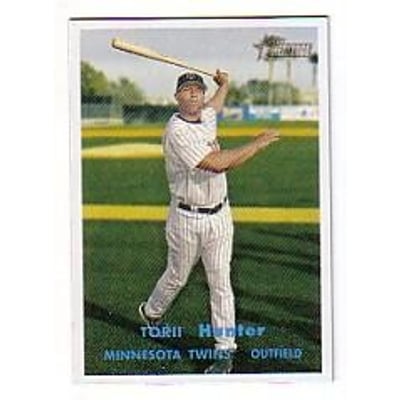 2006 Topps Heritage #350B T.Hunter Blue Ltr SP