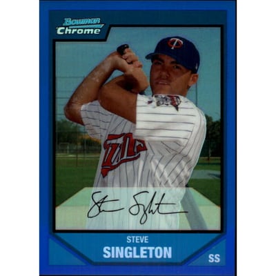 2007 Bowman Chrome Prospects Blue Refractors #BC139 Steve Singleton