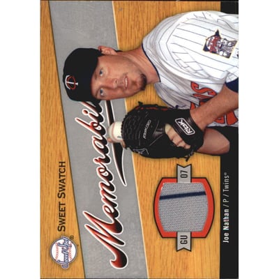 2007 Sweet Spot Sweet Swatch Memorabilia #SWJN Joe Nathan