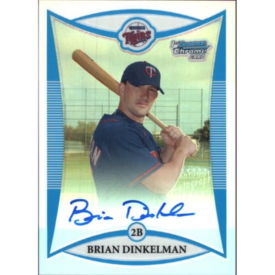 2008 Bowman Chrome Prospects Refractors #BCP283 Brian Dinkelman AU