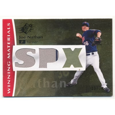 2008 SPx Winning Materials Dual SPx #JN Joe Nathan