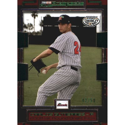 2008 TRISTAR Prospects Plus PROminent Die Cut Green #28 Carlos Gutierrez