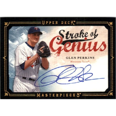 2008 UD Masterpieces Stroke of Genius Signatures #GP Glen Perkins