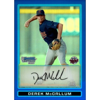 2009 Bowman Chrome Draft Prospects Blue Refractors #BDPP52 Derek McCallum