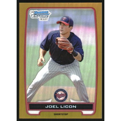 2012 Bowman Chrome Draft Draft Picks Gold Refractors #BDPP145 Joel Licon