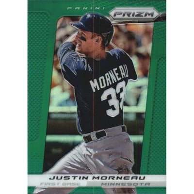 2013 Panini Prizm Prizms Green #109 Justin Morneau