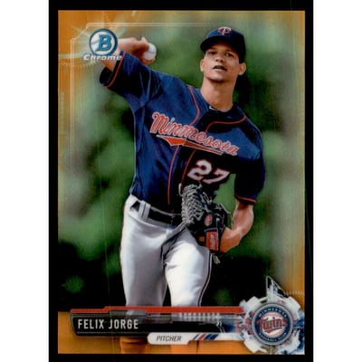 2017 Bowman Chrome Mini Prospects Orange Refractors #BCP166 Felix Jorge