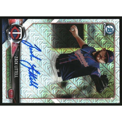 2018 Bowman Chrome Mega Box Autograph Refractors #BMAZL Zack Littell