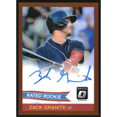 2018 Donruss Optic Rated Rookies '84 Retro Signatures Bronze #12 Zack Granite