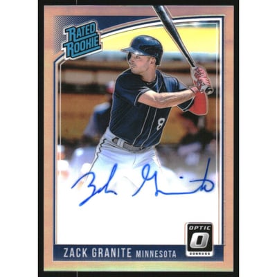 2018 Donruss Optic Rated Rookies Signatures Holo #RRSZG Zack Granite