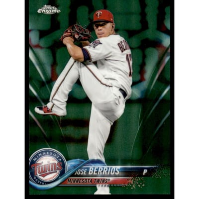2018 Topps Chrome Green Refractors #187 Jose Berrios