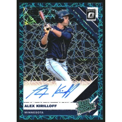 2019 Donruss Optic Rated Prospects Signatures Teal Velocity #5 Alex Kirilloff/35