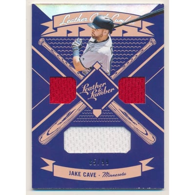 2019 Panini Leather and Lumber Leather and Lumber Triple Jersey Relics Holo Silver #25 Jake Cave/99