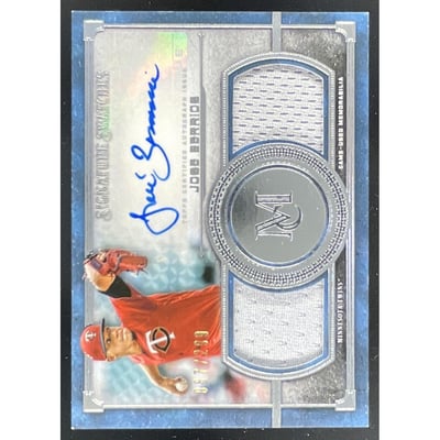 2019 Topps Museum Collection Swatches Dual Relic #SSDA-JB Jose Berrios Auto /199