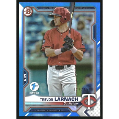 2021 Bowman 1st Edition Blue Foil #BFE80 Trevor Larnach