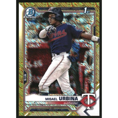 2021 Bowman Chrome Prospects Gold Shimmer Refractors #BCP206 Misael Urbina