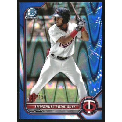 2022 Bowman Chrome Prospects Blue RayWave Refractors #BCP117 Emmanuel Rodriguez