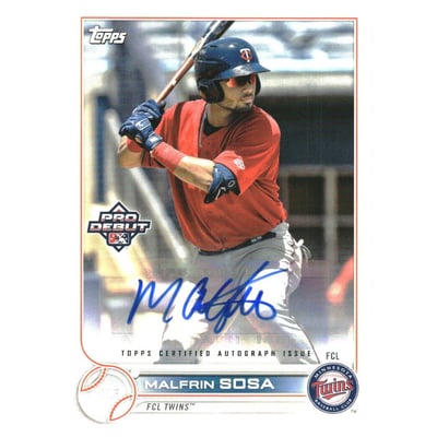 2022 Topps Pro Debut Autographs #PD67 Malfrin Sosa